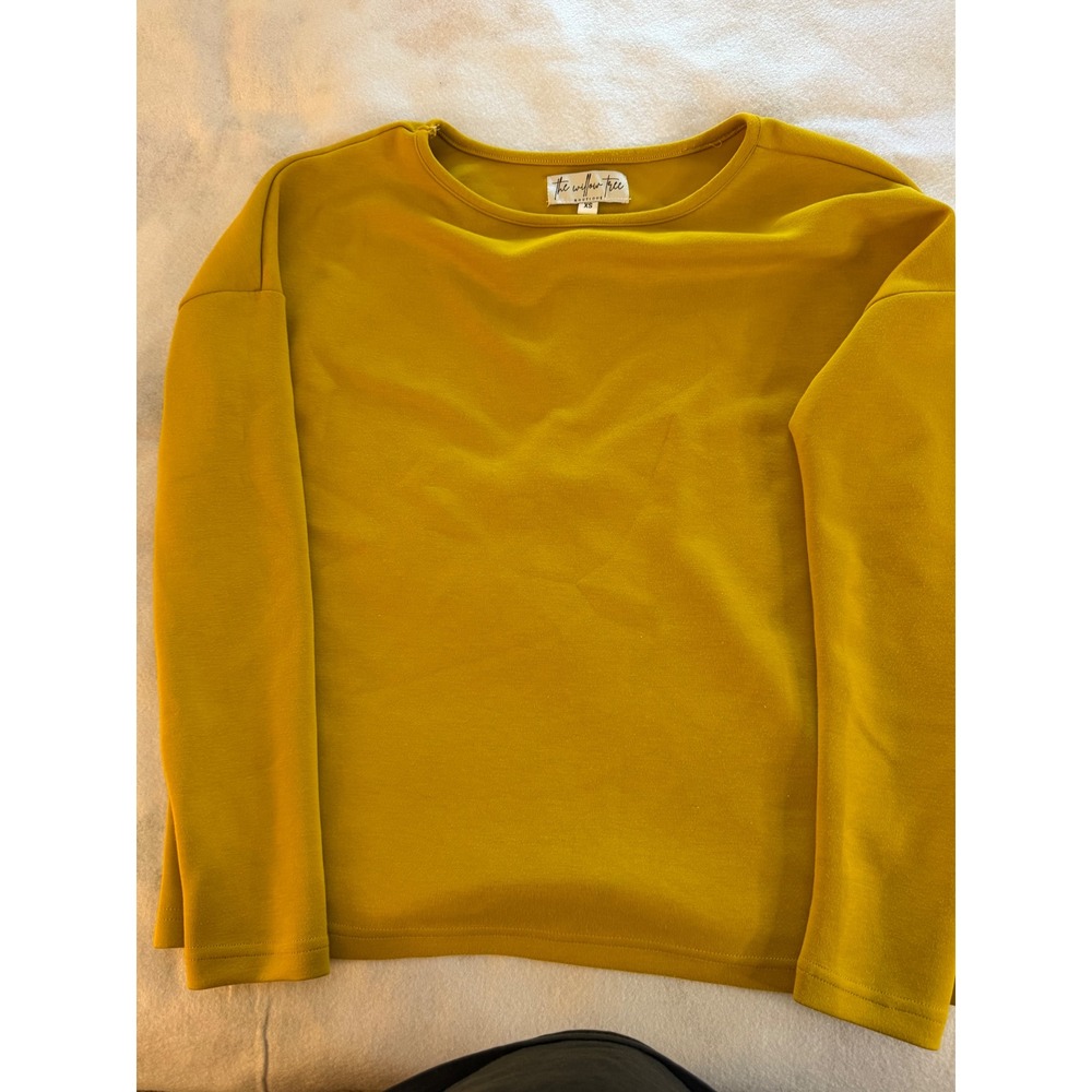 The Willow Tree Boutique Long Sleeve Top Women XS Mustard Yellow Drop Shoulder - Picture 2 of 7